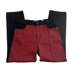 Burgundy and black Anthropologie jeans